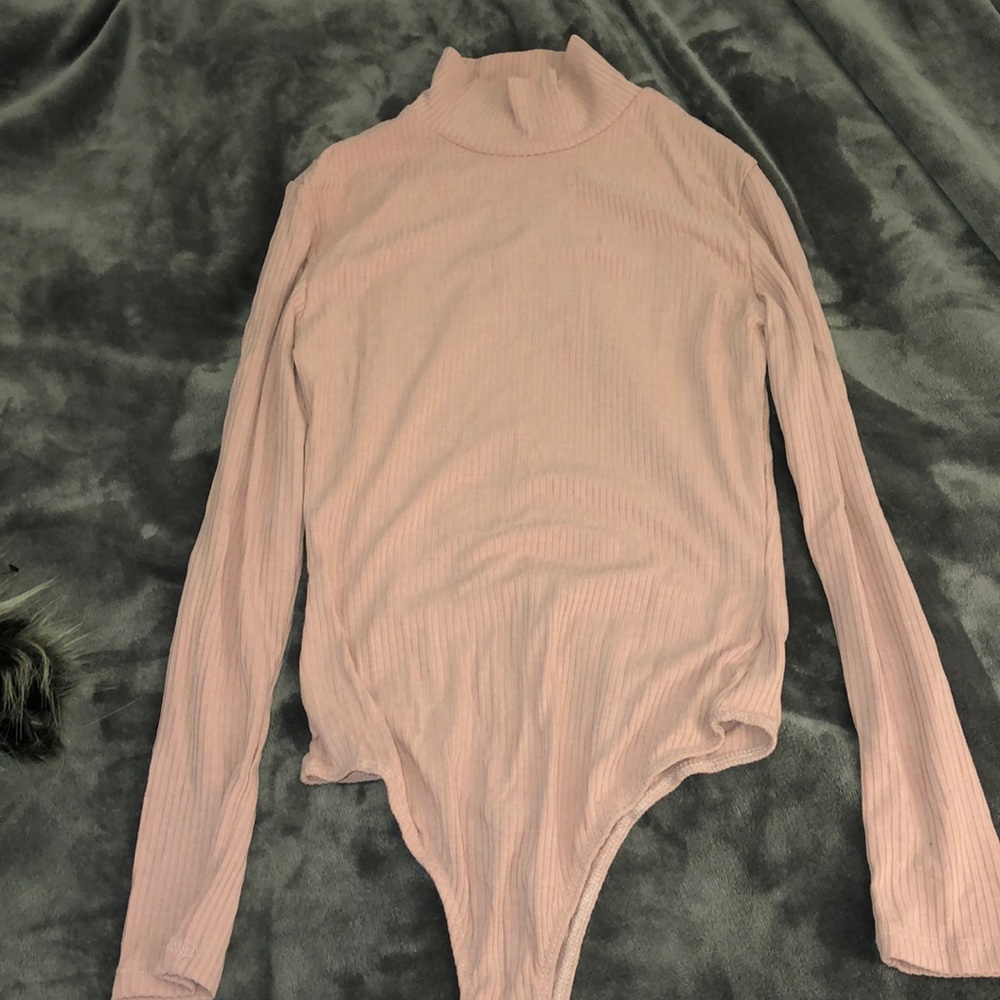 Pink Turtleneck Bodysuit